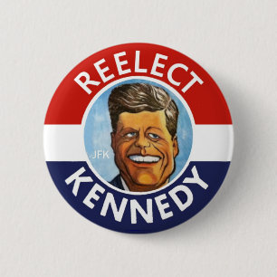 BADGE ROND 5 CM RÉÉLISEZ JFK JACK KENNEDY