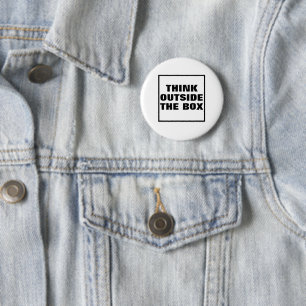 Badge Rond 5 Cm Réfléchissez En Dehors Du Bouton Boîte