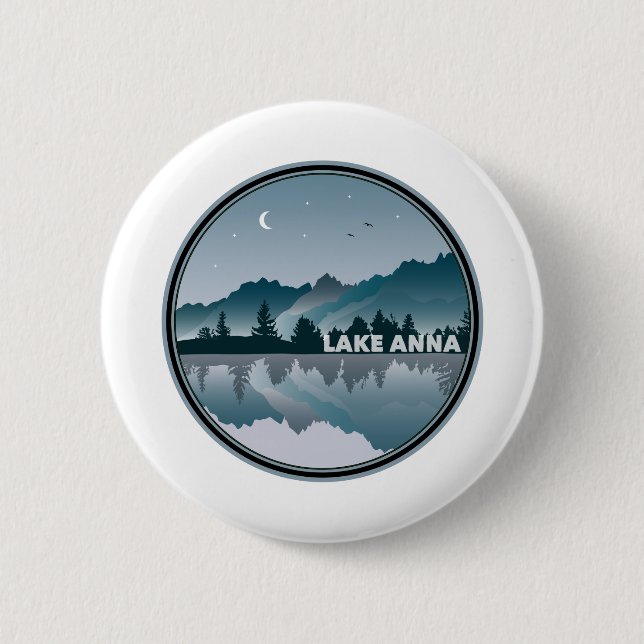 Badge Rond 5 Cm Réflexion du lac Anna Virginia (Devant)