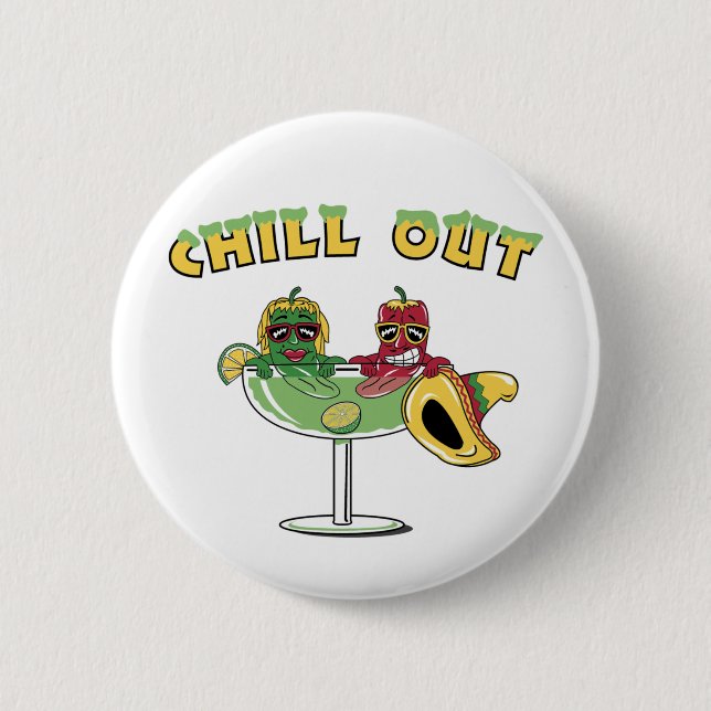 Badge Rond 5 Cm Refroidissez le bouton (Devant)