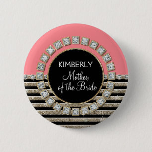 Badge Rond 5 Cm Regard horizontal moderne de parties scintillantes