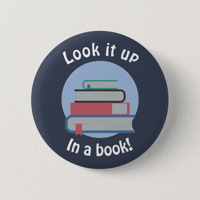 Badge Rond 5 Cm Regardez-le dans un livre (Devant)