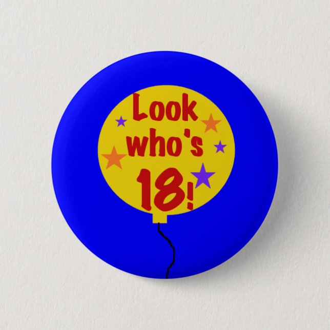 Badge Rond 5 Cm Regardez qui est 18 (Devant)