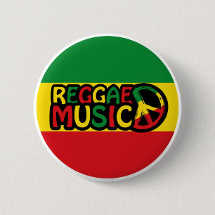 Badge Rond 5 Cm Reggae Design de musique avec style rastafari et c