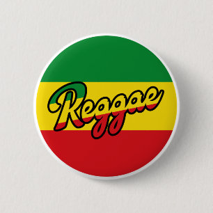 Badge Rond 5 Cm Reggae Musique avec couleurs du drapeau reggae