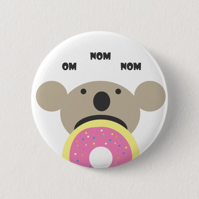 Badge Rond 5 Cm Régime de beignet de koala (Devant)