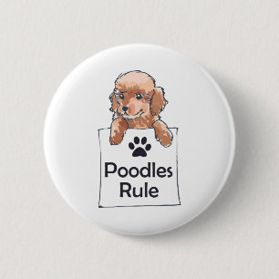 BADGE ROND 5 CM RÈGLE DE CANICHES