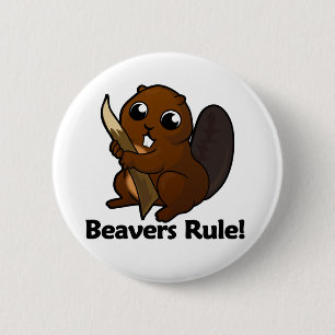 Badge Rond 5 Cm Règle de castors !