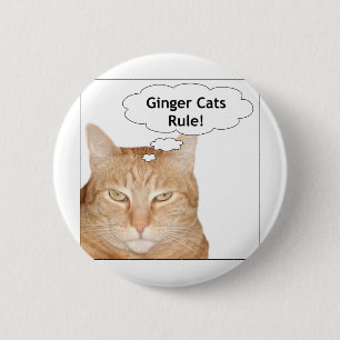 Badge Rond 5 Cm Règle de chats de gingembre !