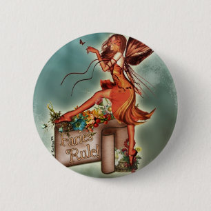 Badge Rond 5 Cm Règle de fées !
