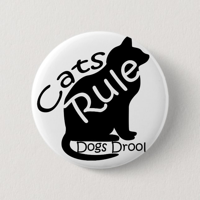 Badge Rond 5 Cm Règle des chats (Devant)