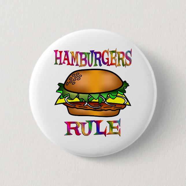 Badge Rond 5 Cm Règle d'hamburgers (Devant)