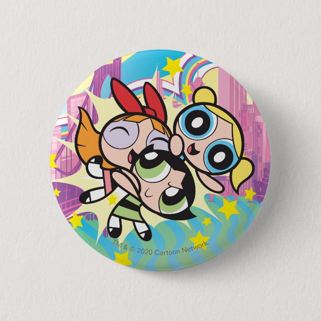 Badge Rond 5 Cm Règle Powerpuff Girls (Devant)
