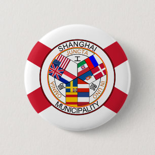 Badge Rond 5 Cm Règlement international de Changhaï, Chine