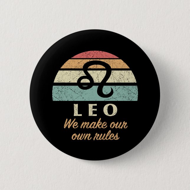 Badge Rond 5 Cm Règles amusantes de Leo Zodiac (Devant)