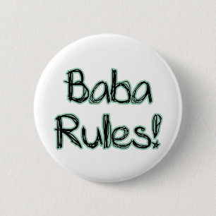 Badge Rond 5 Cm Règles de baba !