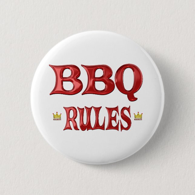 Badge Rond 5 Cm Règles de BBQ (Devant)