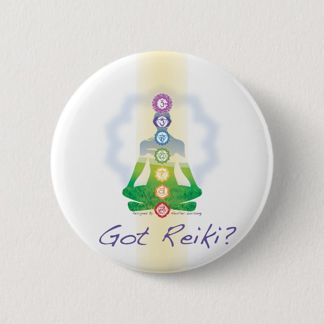 Badge Rond 5 Cm Reiki obtenu ? (Devant)