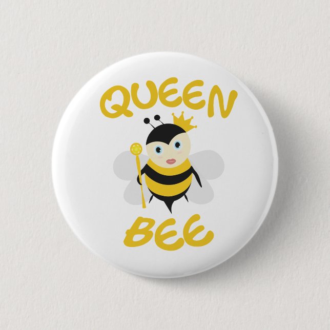 Badge Rond 5 Cm Reine Bee (Devant)