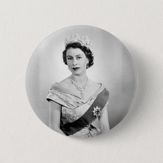 Badge Rond 5 Cm Reine d'Angleterre d'Elizabeth II