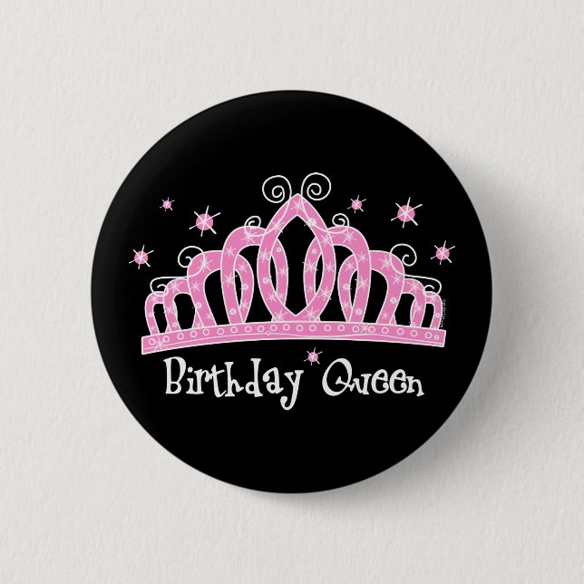 Badge Rond 5 Cm Reine d'anniversaire de diadème (Devant)