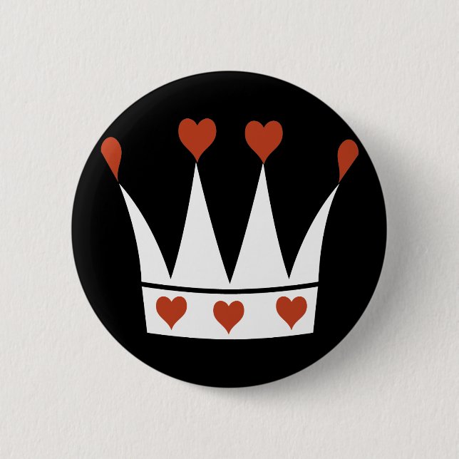 Badge Rond 5 Cm Reine de couronne de coeurs (Devant)