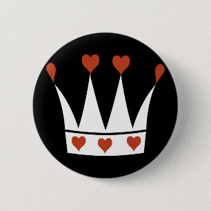 Badge Rond 5 Cm Reine de couronne de coeurs
