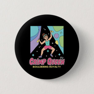 Badge Rond 5 Cm Reine de Crimping Royauté d'escalade de bloc