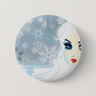 Badge Rond 5 Cm Reine de neige