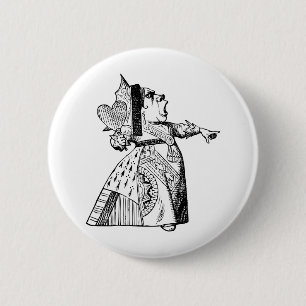 Badge Rond 5 Cm Reine des coeurs - avec sa tête !