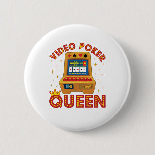 Badge Rond 5 Cm Reine du Vidéo Poker