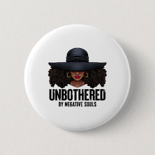 Badge Rond 5 Cm Reine noire africaine-américaine imperturbable
