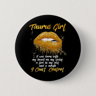 Badge Rond 5 Cm Reine Taureau Noir Zodiaque Bisonrel Volant Femmes