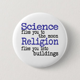 Badge Rond 5 Cm Religion et science