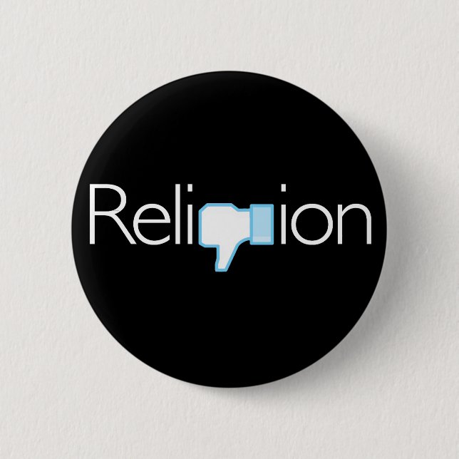 Badge Rond 5 Cm Religion ? Pouces vers le bas ! (Devant)
