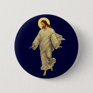 Badge Rond 5 Cm Religion vintage, Jésus Christ marche sur l'eau