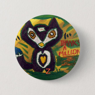 Badge Rond 5 Cm Remercie million avec la conception de chat