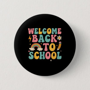 Badge Rond 5 Cm Remerciement aux enseignants Garçons Filles Retro