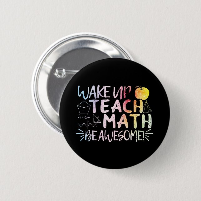 Badge Rond 5 Cm Remerciement pour professeur de maths - Soyez géni (Devant & derrière)