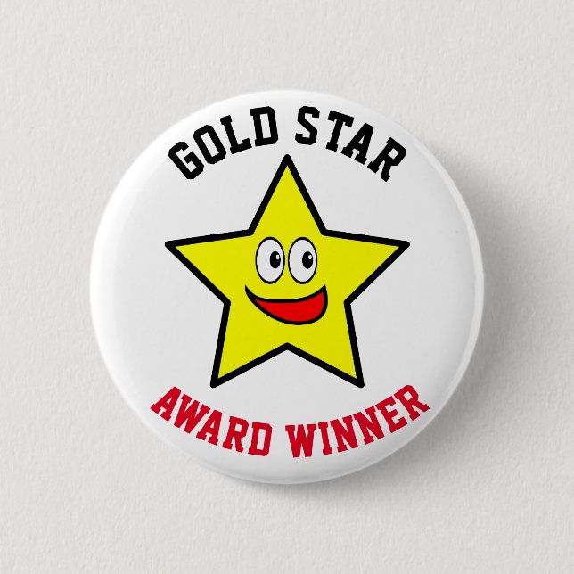 Badge Rond 5 Cm Remerciements du lauréat du Gold Star (Devant)