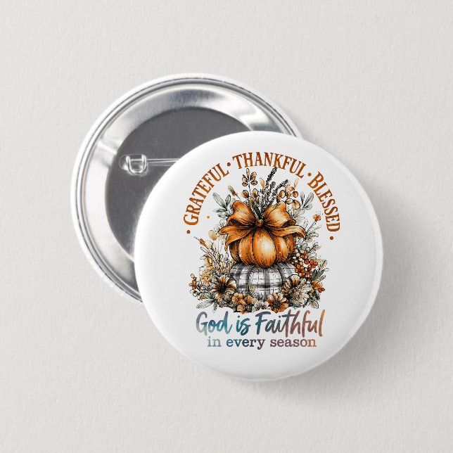 Badge Rond 5 Cm Remerciements Heureux Bénis (Devant & derrière)