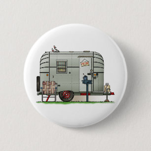 Badge Rond 5 Cm Remorque de campeur d'Avion