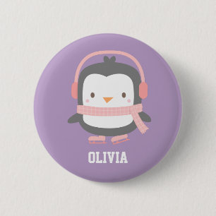 Badge Rond 5 Cm Remplisseurs mignons de Noël de pingouin pour des
