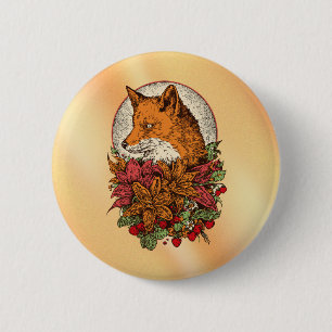 Badge Rond 5 Cm Renard