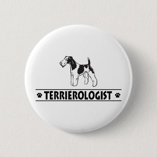 Badge Rond 5 Cm Renard À poils durs Terrier