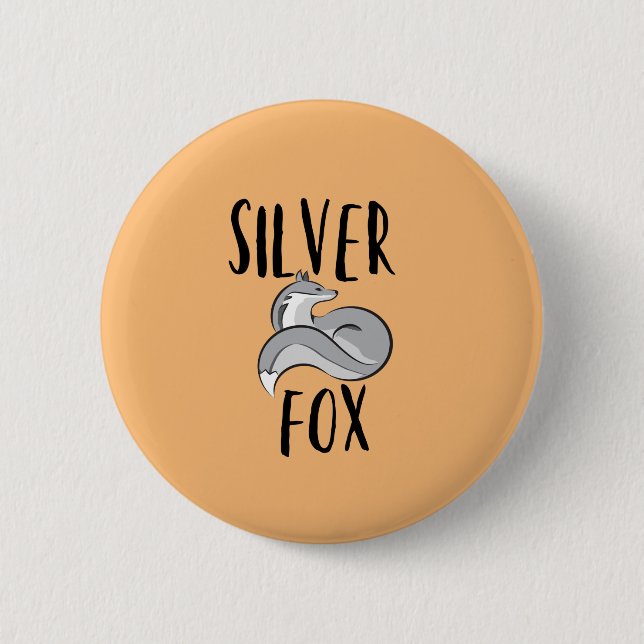 Badge Rond 5 Cm Renard argenté (Devant)