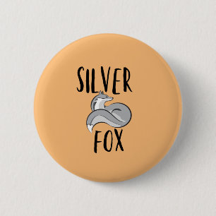 Badge Rond 5 Cm Renard argenté