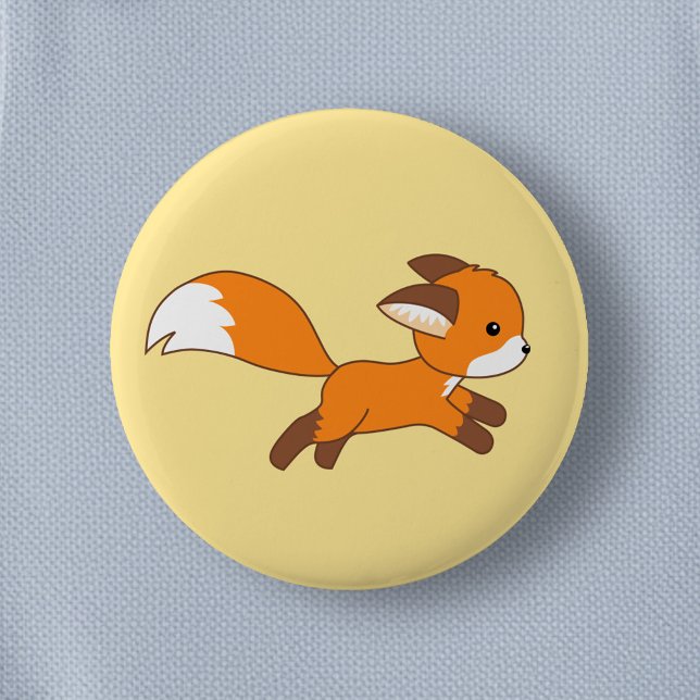 Badge Rond 5 Cm Renard coureur mignon (Créateur téléchargé)