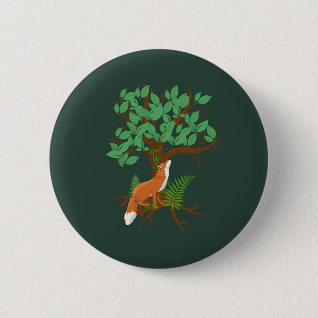 Badge Rond 5 Cm Renard des bois (Devant)