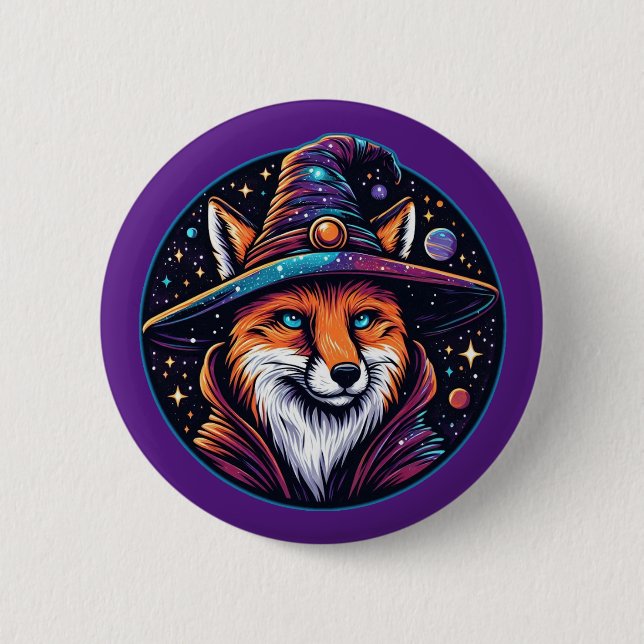 Badge Rond 5 Cm Renard d'Imaginaire - Assistant Céleste (Devant)